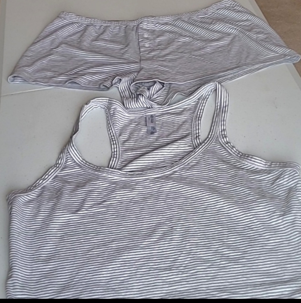 Wild Fable Gray Striped Pajama Set